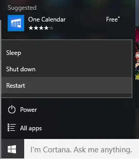 Restart your PC - Screenshot