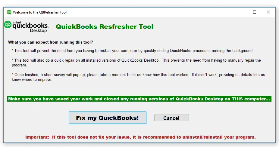  QB Refresher  tool -  Screenshot