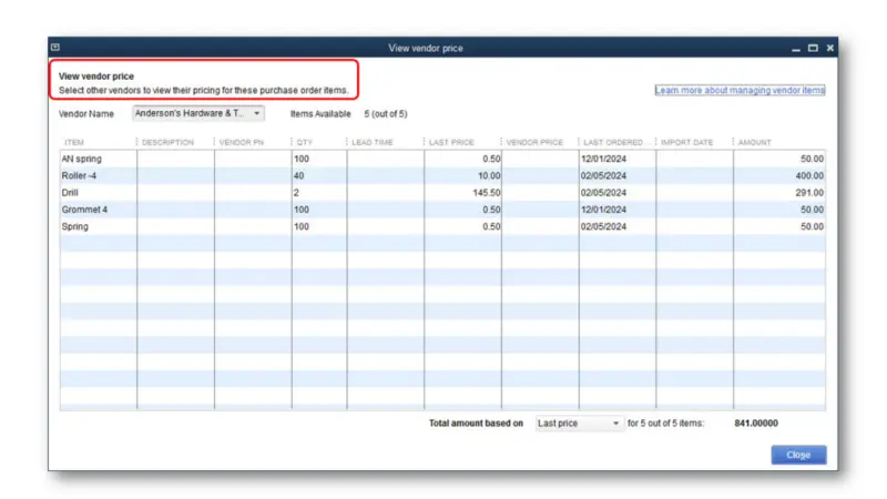 Alternative vendors - Screenshot 2