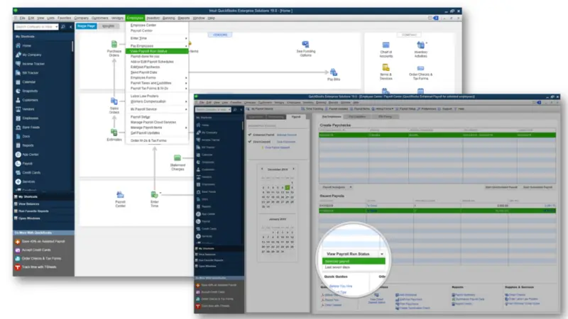 Payroll status for direct deposit - Screenshot
