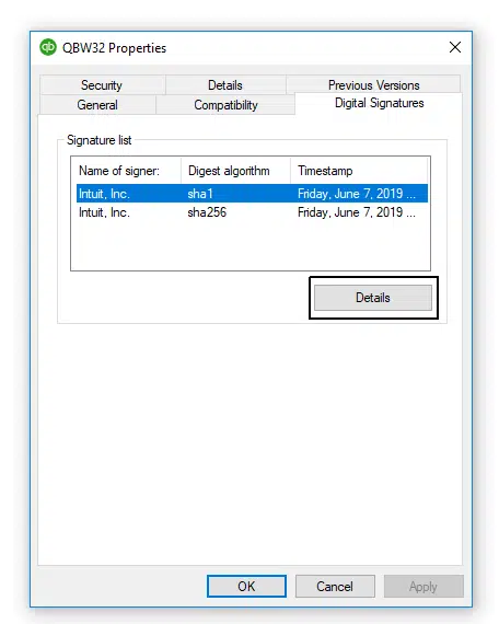 Digital Signature Details - Image