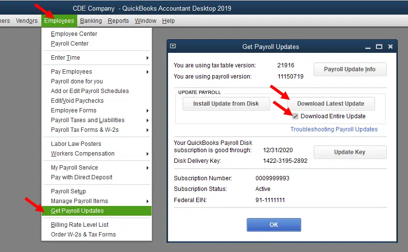 Get payroll updates - Screenshot Image