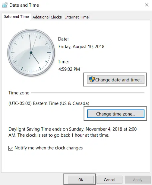 Change Data and Time in Windows - Image